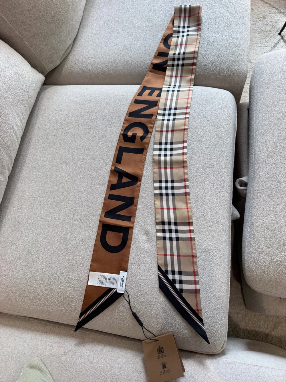 Burberry vintage check skinny scarf